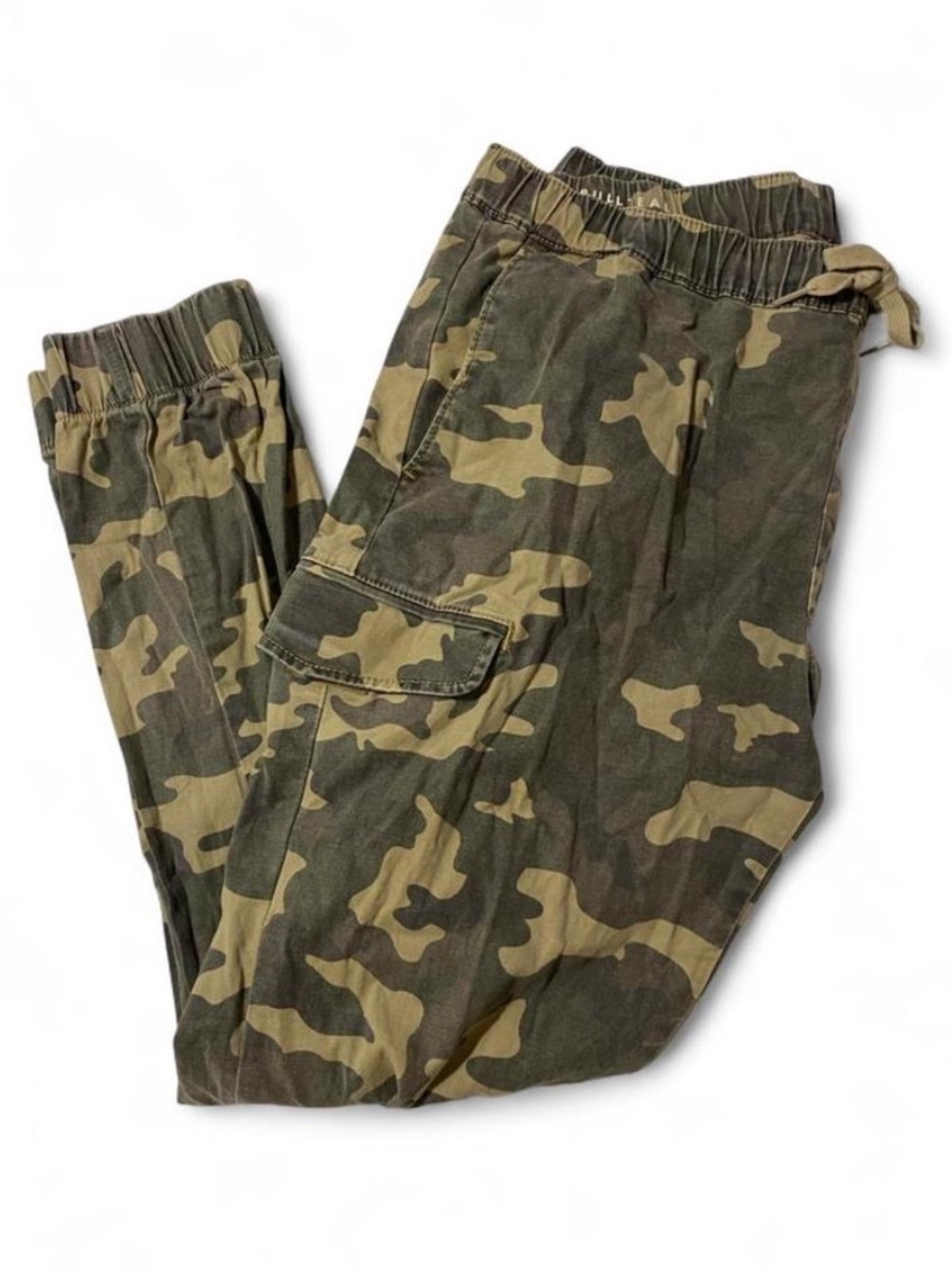 Bullhead Camo Cargo Women’s Utility Mid Rise Joggers Elastic Drawstring Medium